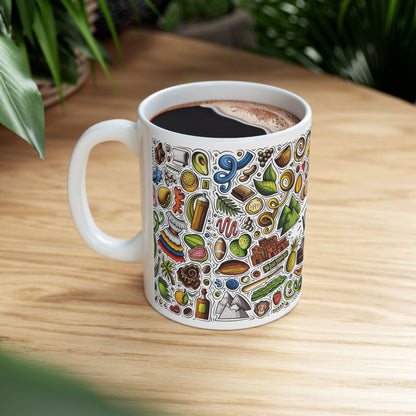 Taza de Cerámica VZLA – Colorida y Inspirada en Venezuela, el Regalo Perfecto para Amantes del Café