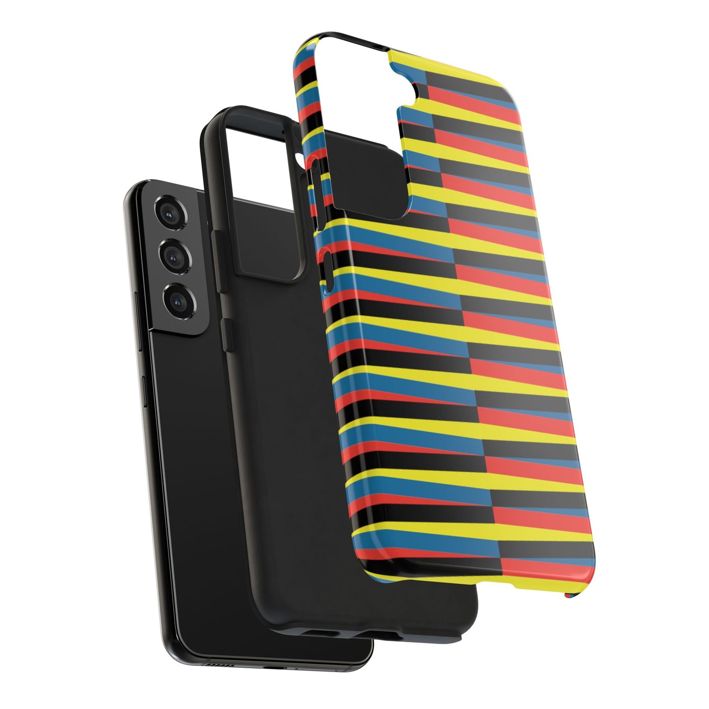 Funda Resistente para Teléfono con Rayas Vibrantes - Diseño Colorido para Máxima Protección