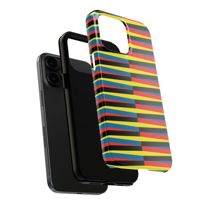 Funda Resistente para Teléfono con Rayas Vibrantes - Diseño Colorido para Máxima Protección