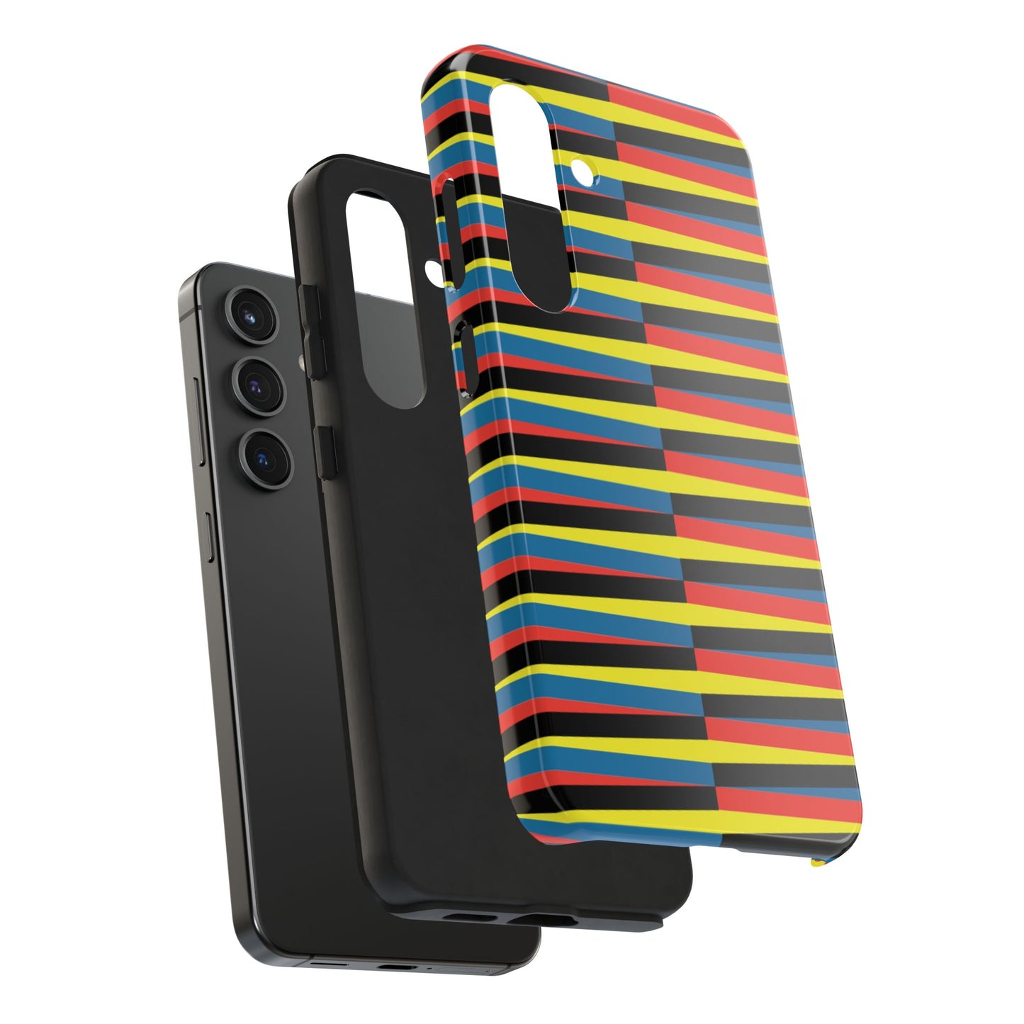 Funda Resistente para Teléfono con Rayas Vibrantes - Diseño Colorido para Máxima Protección