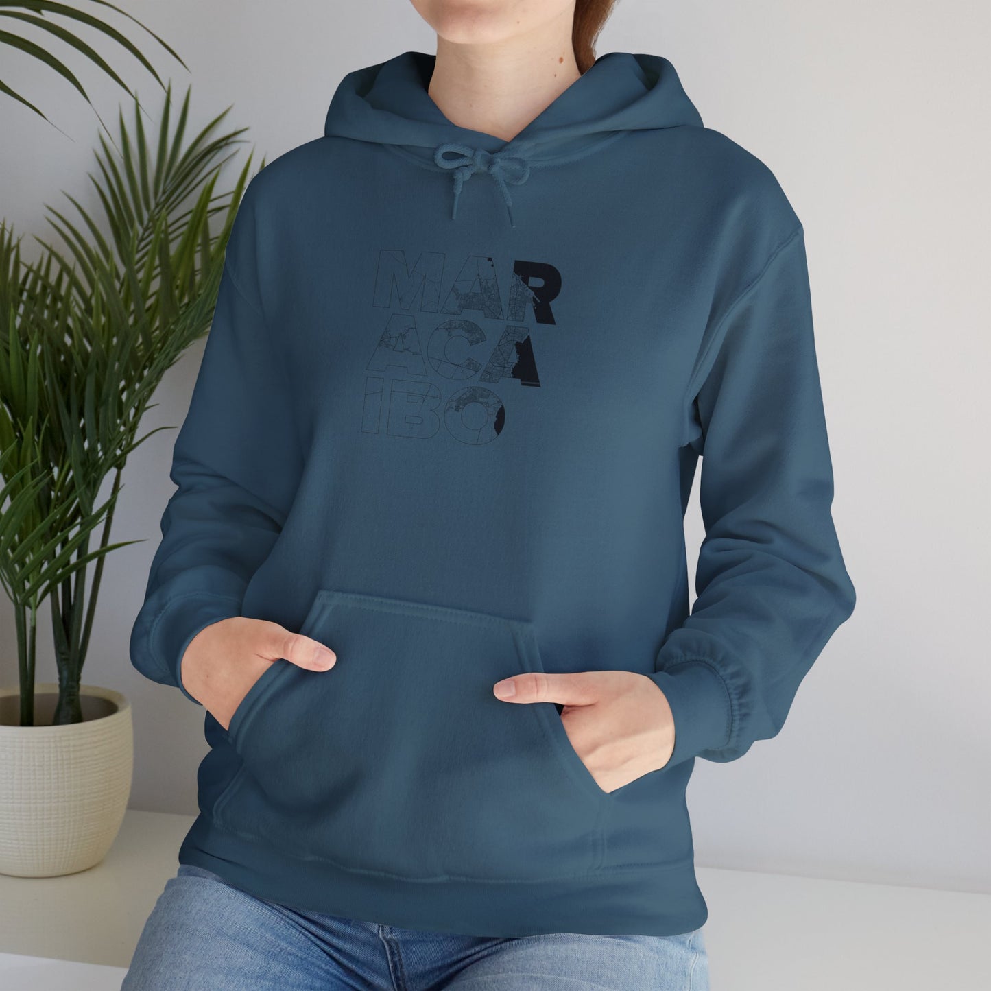 MARACAIBO TYPO Heavy Blend™ Hooded Sweatshirt - Minimalist Graphic Design